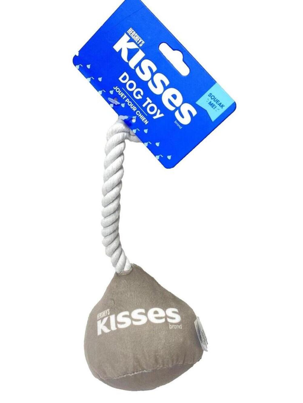 Hershey’s Kisses Plush Dog Toy Rope Tug Squeaky Pet Toy Brand New Novelty